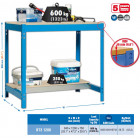 Etabli 840x1200x750mm charge 600kg - bt-0 box 1200  bleu/bois