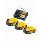 Pack énergie DEWALT XR - 3 batteries 18V 5.0Ah + Chargeur universel 12V/18V - DCB1104P3-QW
