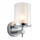 Applique britton, chrome et verre, 1 ampoule