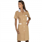 Blouse femme isacco positano beige/blanc manches courtes - Taille au choix