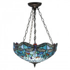 Suspension inversée 41 cm dragonfly blue, verre et métal