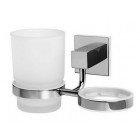 Gobelet en verre dépoli avec double support chromé