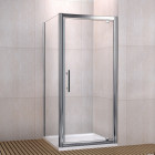 Cabine de douche en verre securit 6 mm avec porte de douche pivotante - Dimensions au choix