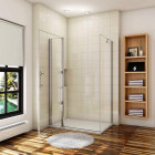 Cabine de douche porte de douche pivotante avec 1 élément fixe et une paroi latérale - Dimensions au choix