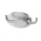 Patère porte serviette double nickel brossé