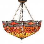 Suspension inversée 40 cm dragonfly flame, verre et métal