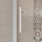  Porte de douche pivotante - verre trempé clair ep.5mm - en aluminium - blanc - Hauteur 185cm - Largeur au choix 