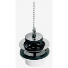 Bonde avec bouchon et chainette - Filetage 33x42 mm - corps PVC