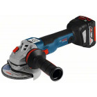 Meuleuse sans fil bosch  ø125mm 18v livrée avec 2 batteries 5ah li-ion livrée en coffret l-boxx gws 18-125 c 06019g3105
