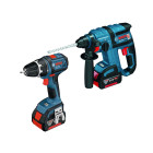 Lot Perforateur - Perceuse / visseuse Bosch - GBH18V-EC + GSR18V-Li + 2 batt 4.0 Ah + L-BOXX - 0615990GH0