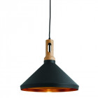 Suspension cône pendant, noir et or