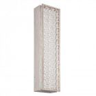 Applique kenney, toile blanche et cadre gris doré, éclairage led