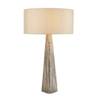 Lampe bark, bois gris lavé, avec abat-jour