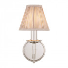 Applique 1 ampoule stanford, nickel, abat-jour beige