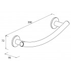 Barre d'appui de relevage pour baignoire serie miami en laiton chromé charge maximum 120 kg
