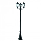 Lampadaire 3 ampoules alex, en aluminium noir et verre