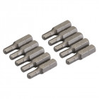 10 embouts 6 pans chrome-vanadium - 4 mm
