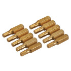 10 embouts dorés 6 pans - 4 mm