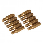 10 embouts dorés 6 pans - 5 mm