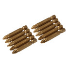 10 embouts dorés Pozidriv 50 mm - PZ2