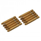 10 embouts dorés Pozidriv 50 mm - PZ3