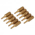 10 embouts dorés Torx - T10
