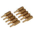 10 embouts dorés Torx - T15