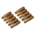 10 embouts dorés Torx - T30
