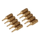 10 embouts dorés Torx - T8
