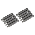10 embouts Pozidriv chrome-vanadium 50 mm - PZ1