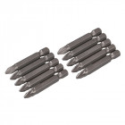 10 embouts Pozidriv chrome-vanadium 50 mm - PZ2