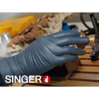 100 gants nitrile singer protection chimique noir taille xl non poudré non stérile bord roulé ambidextre