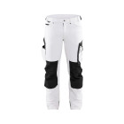 Pantalon peintre stretch 4D sans poches flottantes Blanc/Gris-Foncé 10891645 - Taille au choix