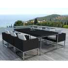 Salon de jardin design 1 table + 6 fauteuils