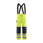 Pantalon de pluie à bretelles Haute-Visibilité retardant flamme niveau 2 Jaune-Fluo/Marine 13132022 - Taille au choix