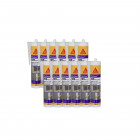 Lot de 12 mastic silicones sika sikaseal 109 menuiserie - blanc pvc - 300ml