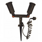Piquet de jardin noir garten 2 ampoules