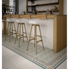 Caprice saint tropez angle carrelage aspect carreaux de ciment motif floral - 20 x 20 cm