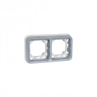 Support plaque 2 postes horizontaux plexo composable ip55