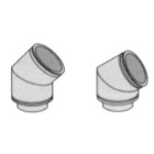 Coudes I-CUBE DPZ - conduits de fumée isolés - Coude 45 - diamètre : 153