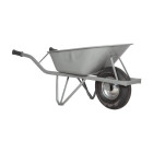 Brouette 80L, caisse 1mm arrondie avec roue pneumatique