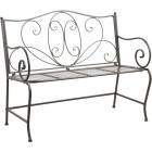 Banc de jardin en métal vieilli