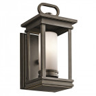 Applique extérieure south hope, 30 cm, bronze frotté, verre opale