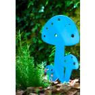 Champignon à planter bleu en métal 15cm
