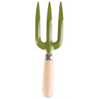 Fourche en métal vert et bois 8x4x26.5cm