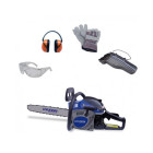 Tronçonneuse thermique 52 cm³ 50 cm - casque anti-bruit, lunettes, gants et support pour transport et stockage - htr52tr