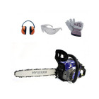 Tronçonneuse thermique 40 cm³ 40 cm - casque, lunettes et gants - htr40sup