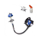 Débroussailleuse thermique à dos 50cc + tête de fil pro alu + jéricane - hdbtd50-alu