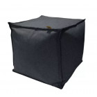 Pouf Overseas 38 x 38 x 38 cm toile anthracite