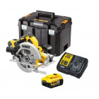 Scie circulaire dewalt xr brushless 18v + 2 batteries 5.0ah, chargeur, coffret - dcs570p2